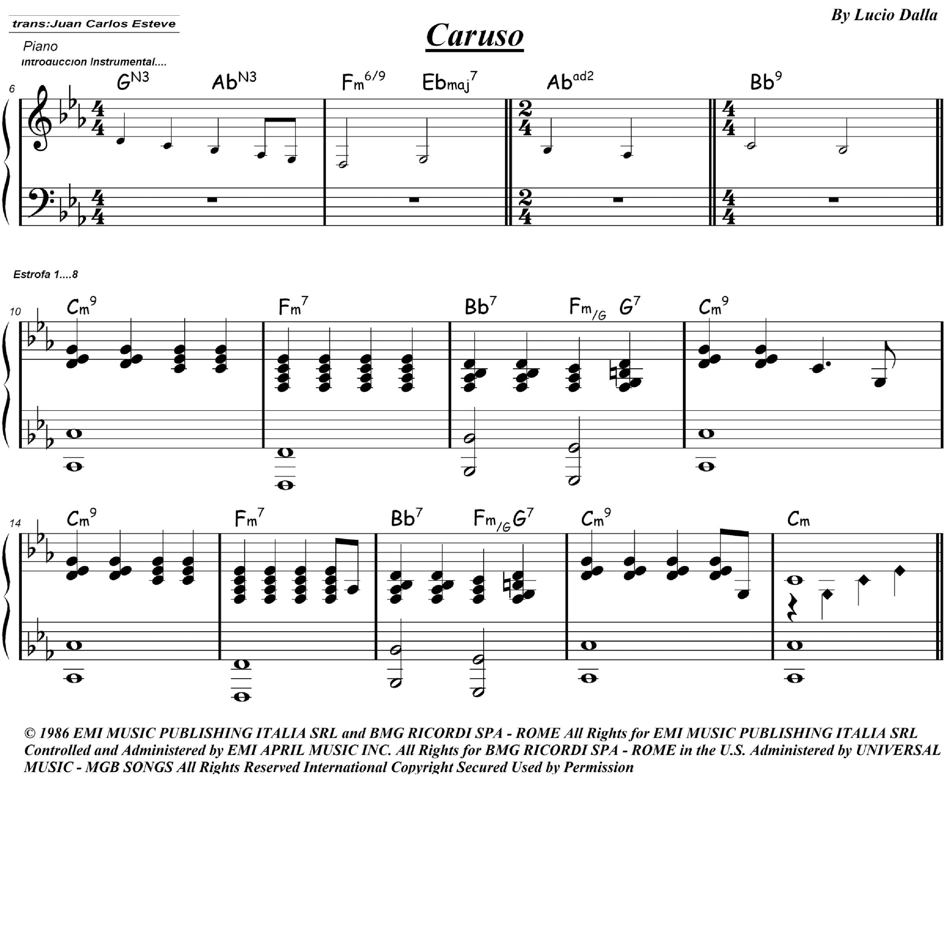 Caruso (arr. juan carlos esteve / Gran Coda)