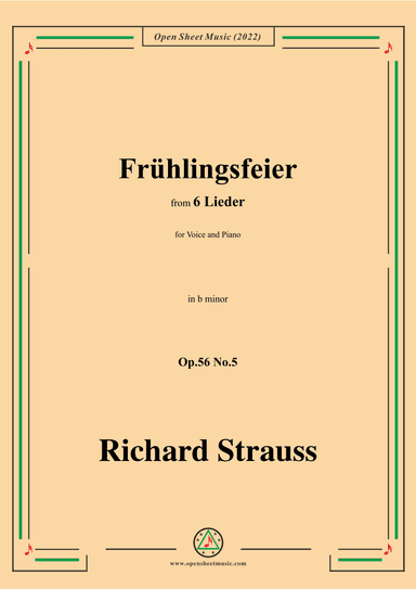 Richard Strauss-Frühlingsfeier,in b minor (arr. OSM Press)