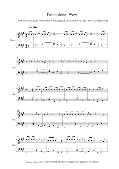 Wow - Post Malone (arr. Farzad Sartak Zade)