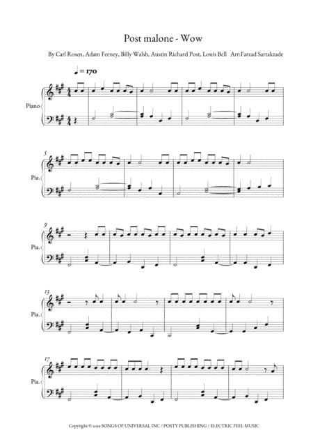 Wow - Post Malone (arr. Farzad Sartak Zade)
