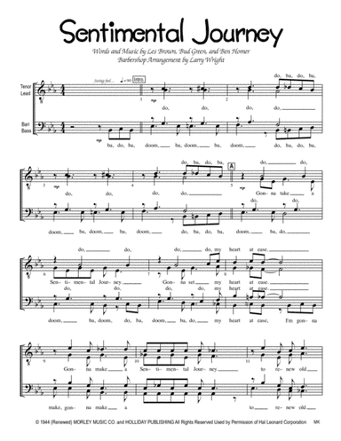 Sentimental Journey (arr. Larry Wright)