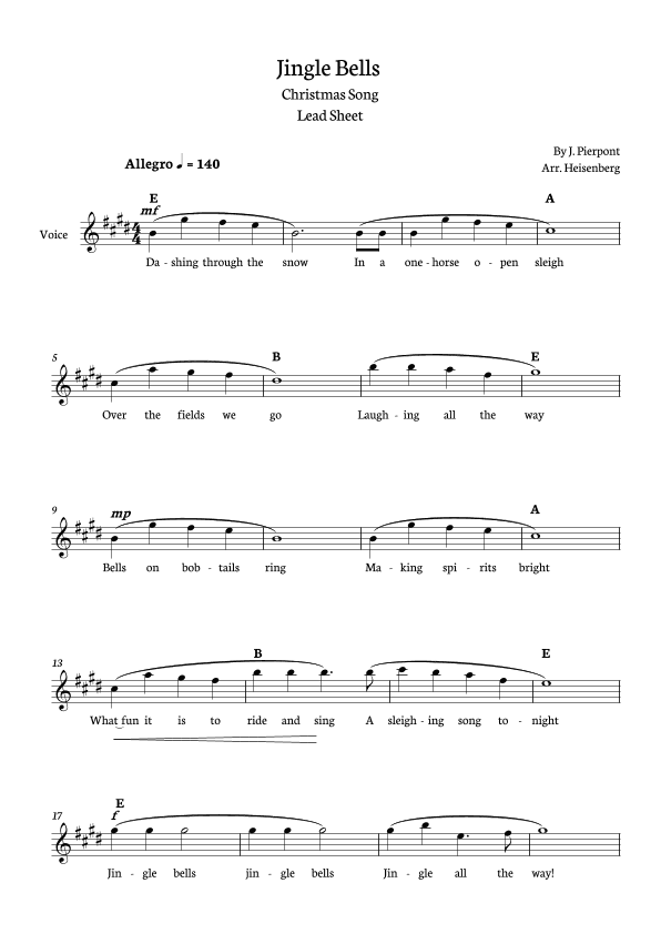 Jingle Bells (arr. Heisenberg)