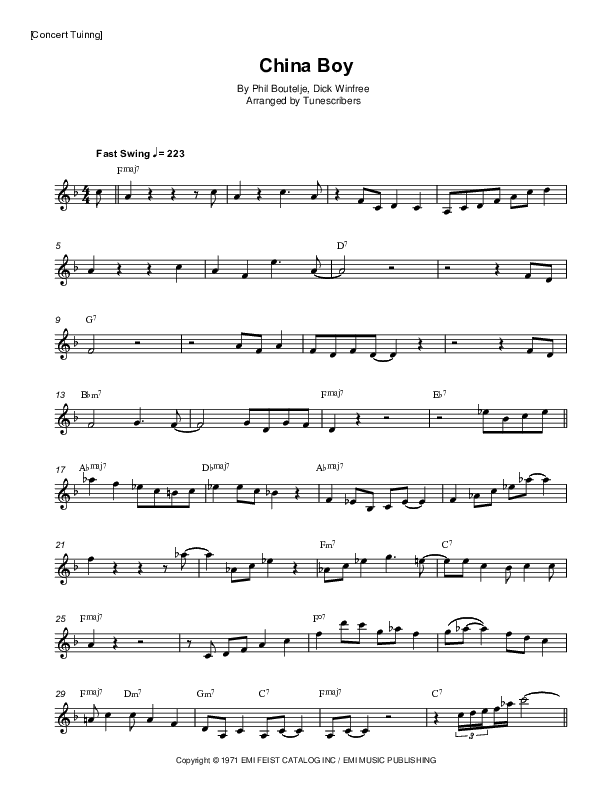 China Boy (arr. Tunescribers)