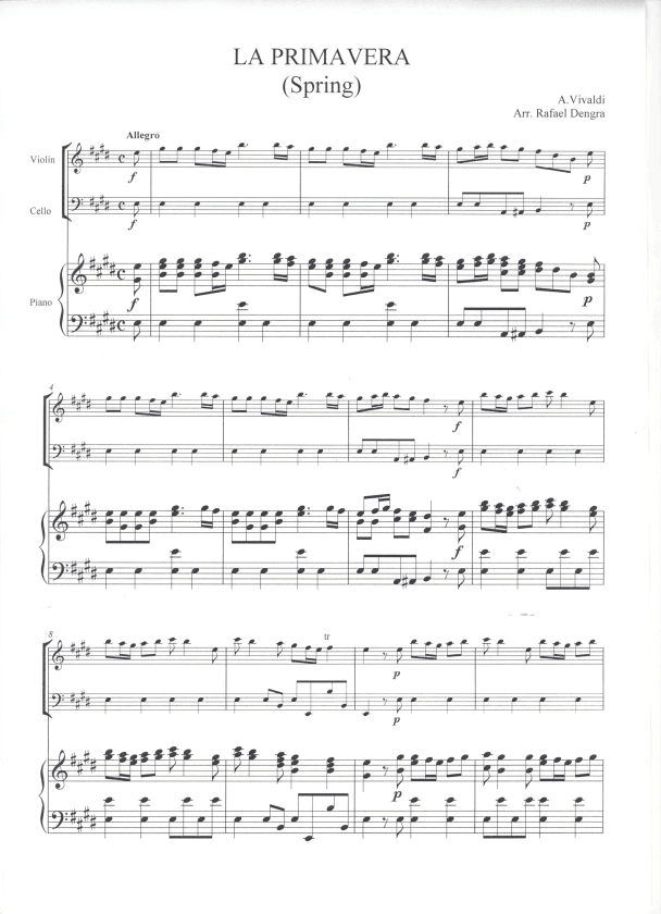 Spring Theme (From Four Seasons) - Violin, Cello & Piano (arr. Rafael Dengra)