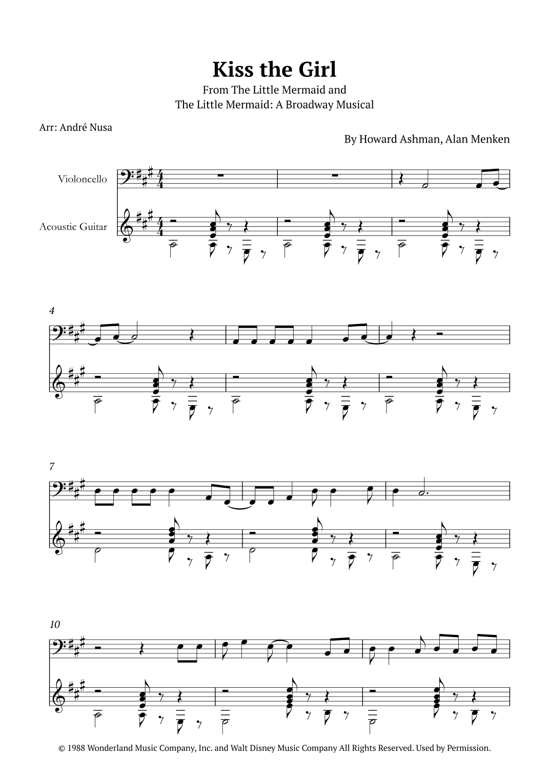 Kiss The Girl (arr. André Nusa)