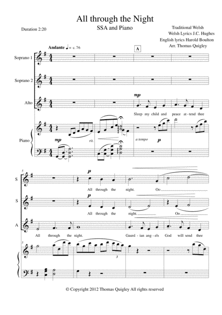 All through the Night (arr. Thomas Quigley)
