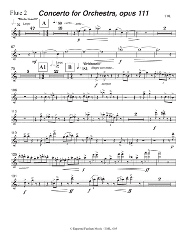 Concerto for Orchestra, opus 111 (2005) Flute part 2