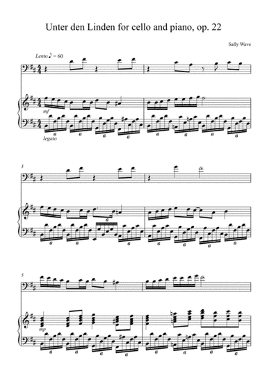 Unter den Linden for cello and piano op. 22 - Sally Wave