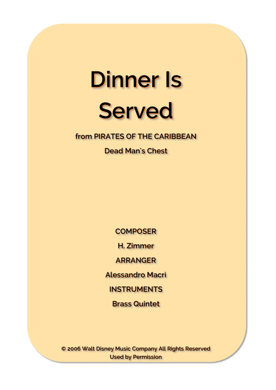 Dinner Is Served (arr. Alessandro Macrì)