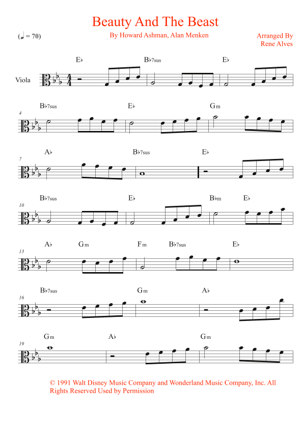 Beauty And The Beast (arr. Rene Alves)