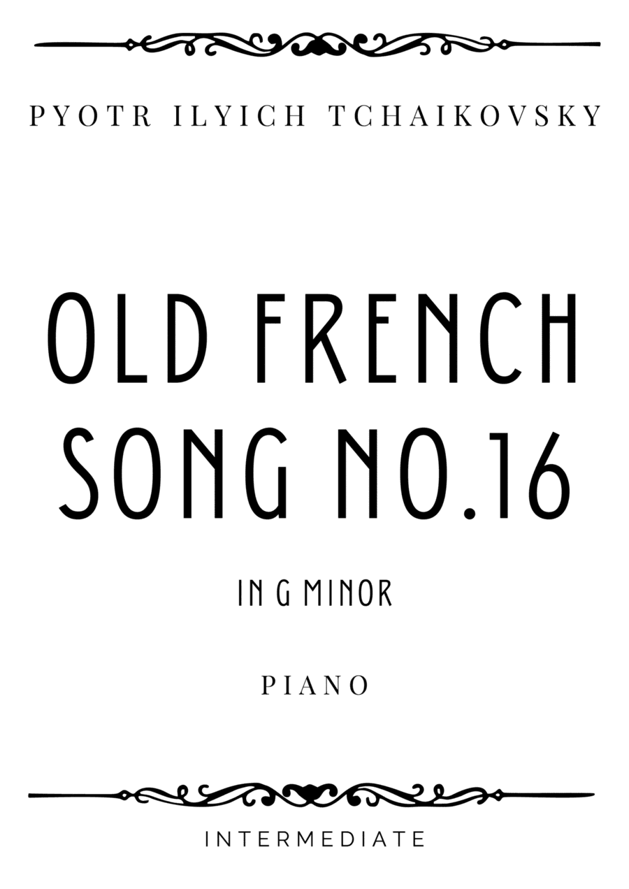 Tchaikovsky - Old French Song in G minor - Intermediate (arr. Piacere Music Sheets)