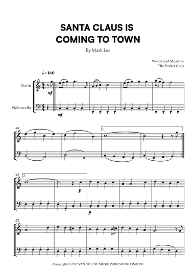 Santa Claus Is Coming To Town (arr. Cadenza Editions)