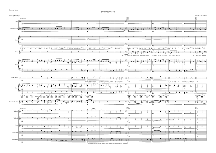 Everyday You - Score Only