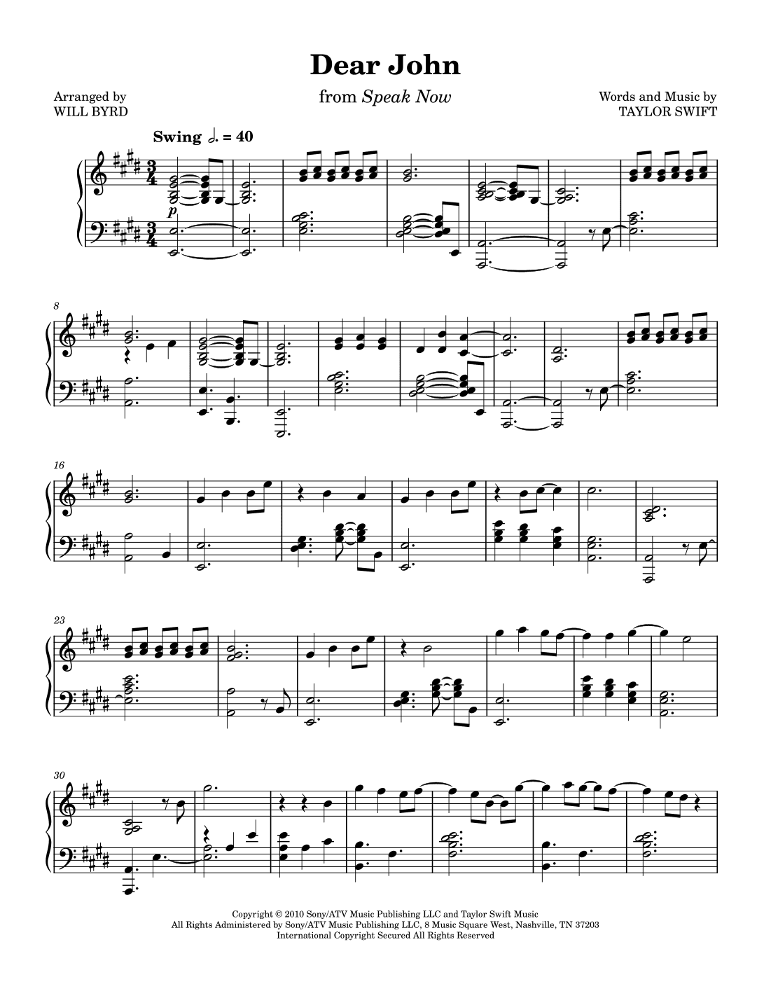 Dear John (arr. Will Byrd)