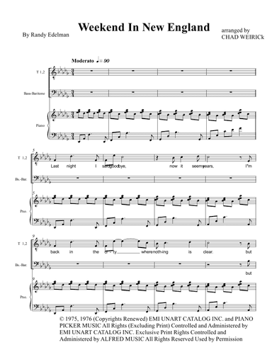 Weekend In New England (arr. Chad Weirick)