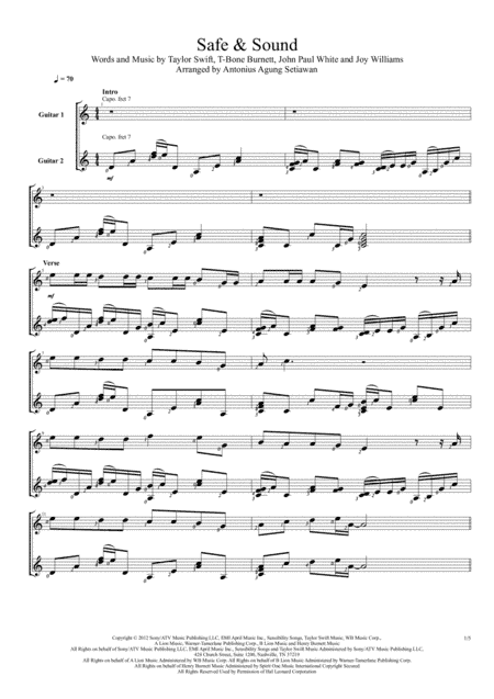 Safe And Sound (arr. Antonius Agung Setiawan)