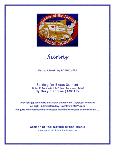 Sunny (arr. Gary Fladmoe (ASCAP))