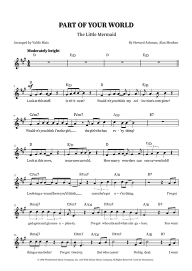 Part Of Your World (arr. Valdir Maia)