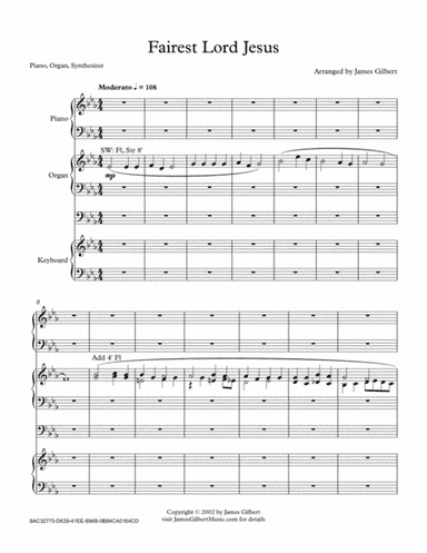 Fairest Lord Jesus (arr. James Gilbert)