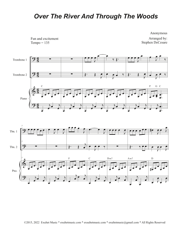 Over The River And Through The Woods (Trombone Duet) (arr. Stephen DeCesare)