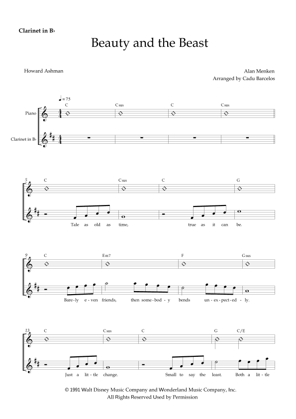 Beauty And The Beast (arr. Cadu Barcelos)