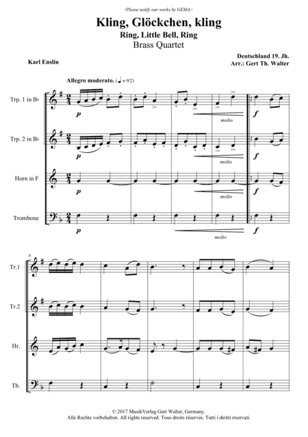 Ring, Little Bell, Ring (arr. Gert Th. Walter)