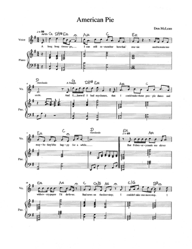 American Pie (arr. Ian Meacom)