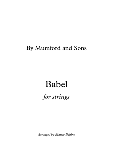 Babel (arr. Matteo Delfino)