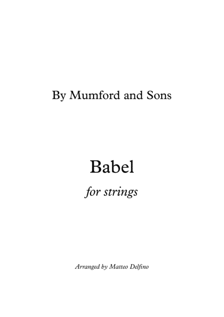 Babel (arr. Matteo Delfino)