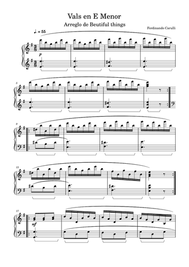 Vals en E Menor-Ferdinando Carulli (arr. Beautiful things)