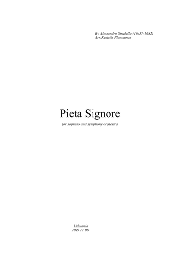 Pieta Signore (For soprano voice and symphony orchestra) (arr. Kestutis Planciunas)