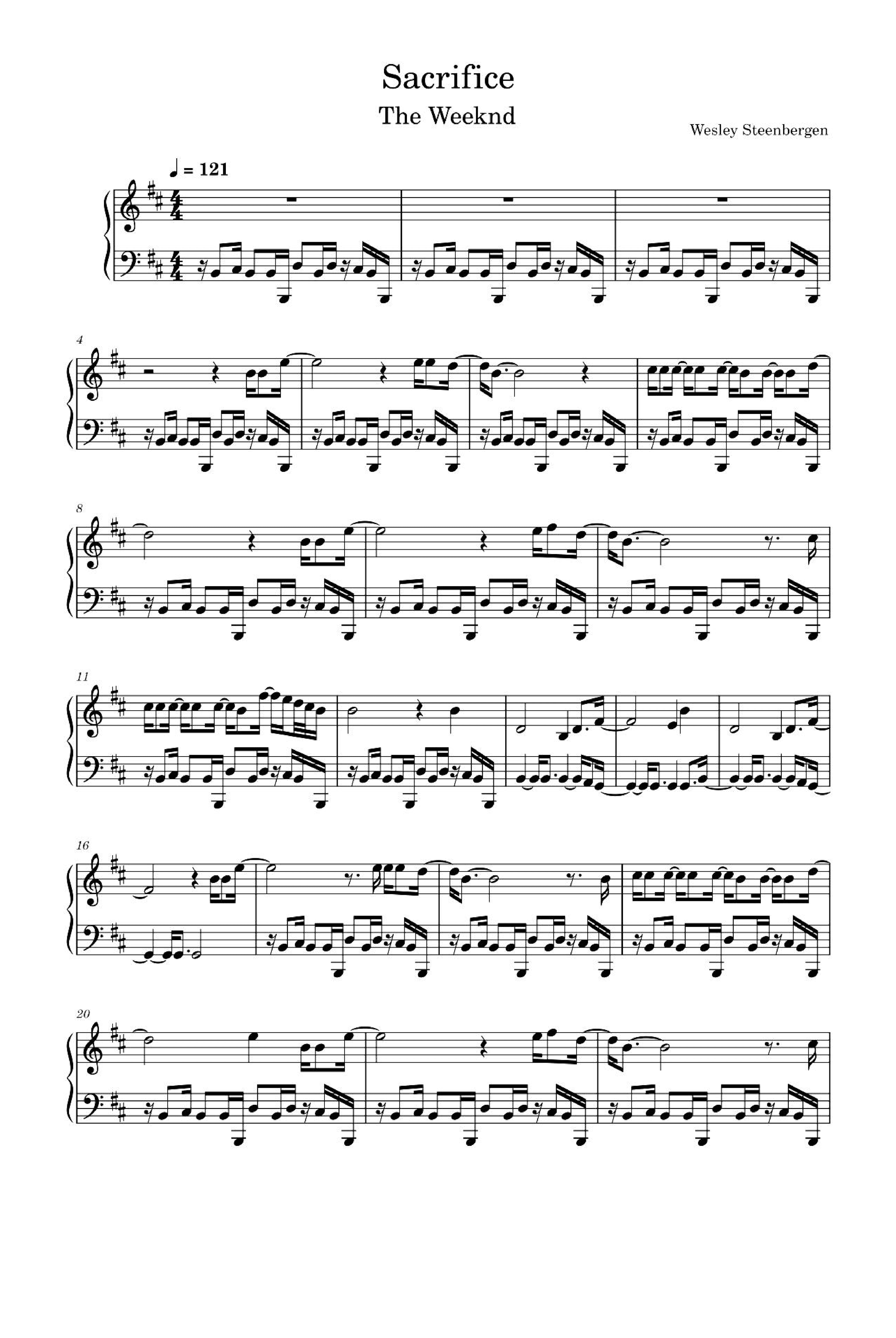 Sacrifice (arr. The Weeknd)