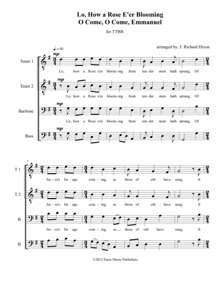 Lo, How A Rose/O Come, O Come,Emmanuel (arr. J. Richard Dixon)