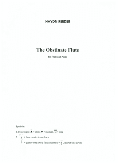 The Obstinate Flute, for flute and piano
