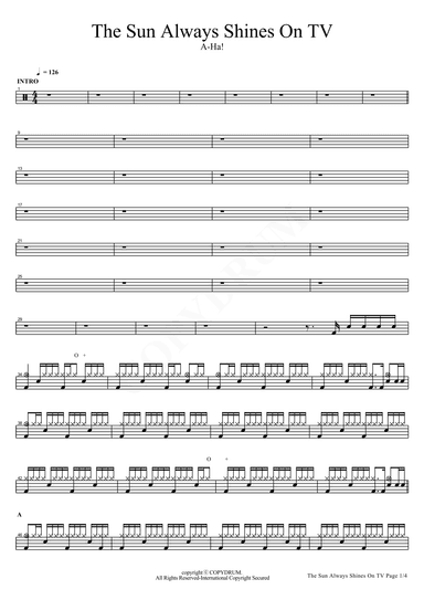 The Sun Always Shines On Tv (arr. COPYDRUM)