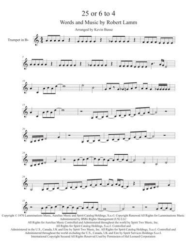 25 Or 6 To 4 (arr. Kevin Busse)