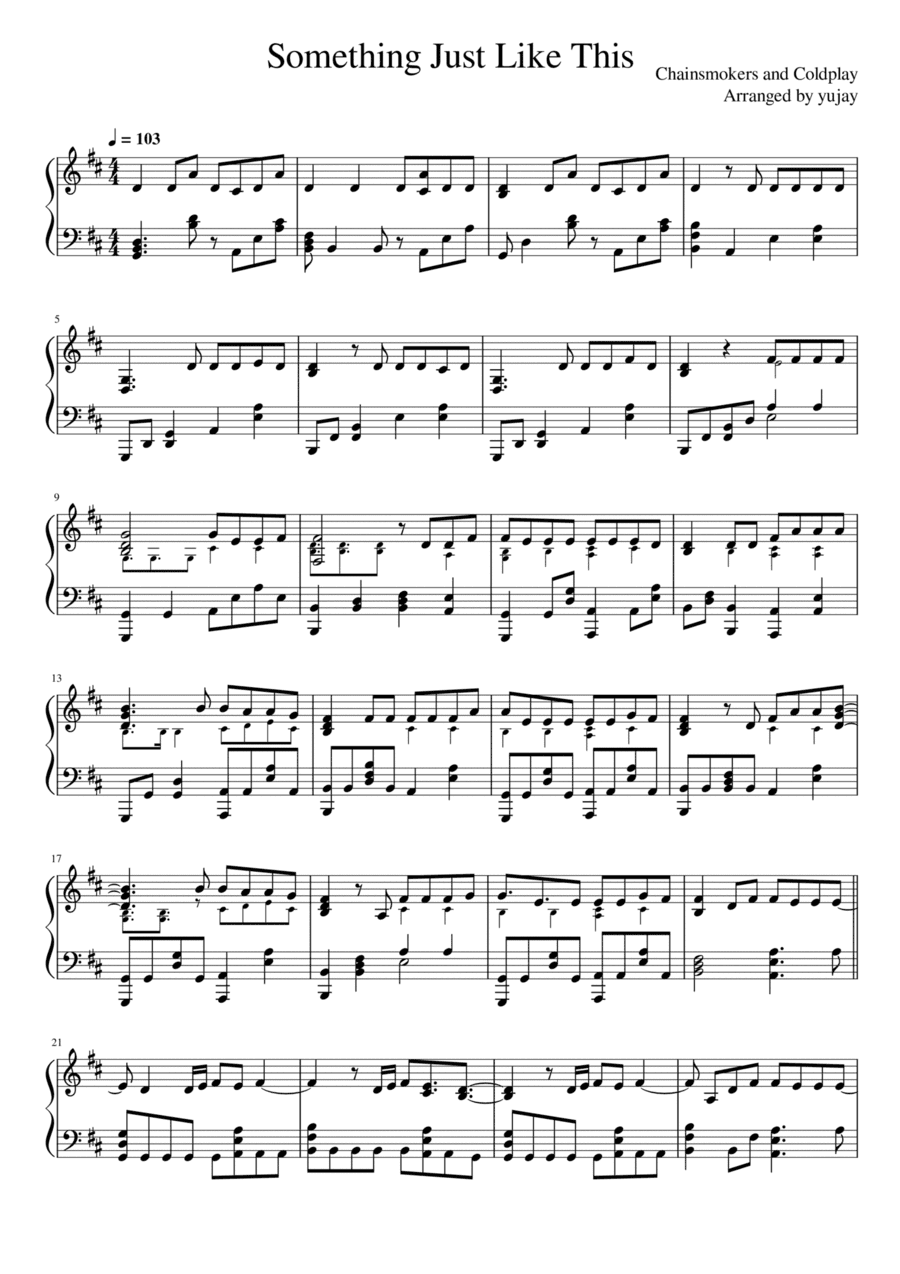 Something Just Like This (arr. yujay)