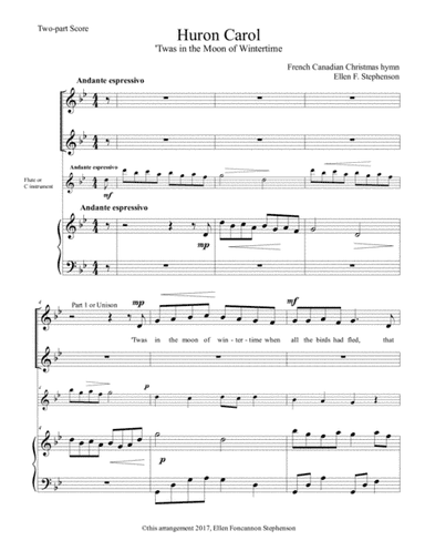 Huron Carol ('Twas in the Moon of Wintertime) (arr. Ellen Foncannon Stephenson)