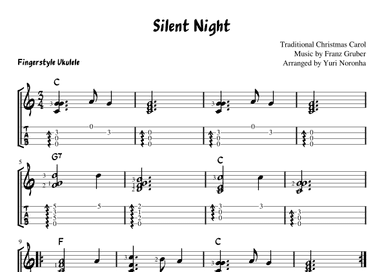 Silent Night - Fingerstyle Ukulele (Very easy Traditional Carols Christmas) (arr. Yuri Noronha)