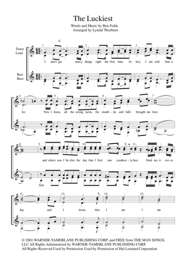 The Luckiest (arr. Lyndal Thorburn)