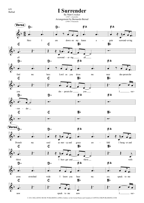 I Surrender (arr. Bernardo Bernal Hidalgo)