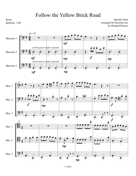 Follow The Yellow Brick Road (arr. Richard Ramey)