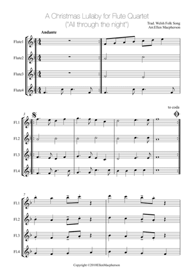 A Christmas Lullaby for Flute Quartet (arr. Ellen Macpherson)