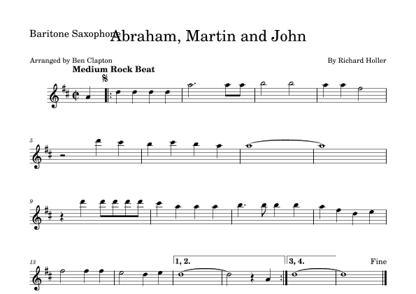 Abraham, Martin And John (arr. Ben Clapton)