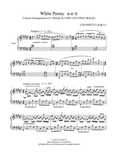 "White Peony" Concert-Arrangement (arr. Chi-Hsin Yi)