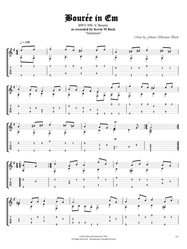 Bourée in Em by Kevin M Buck (arr. Kevin M Buck)