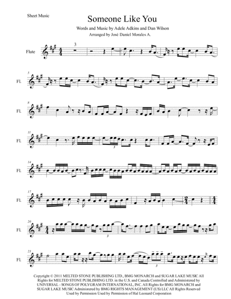 Someone Like You (arr. José Daniel Morales A.)