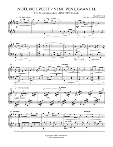 Noël Nouvelet/Veni, Veni, Emanuel (arr. Jennifer Haines)