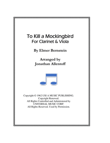 To Kill A Mockingbird (arr. Jonathan Allentoff)