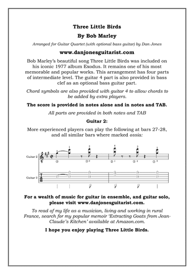 Three Little Birds (arr. Dan Jones www.danjonesguitarist.com)